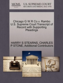 Image for Chicago G W R Co V. Rambo U.S. Supreme Court Transcript of Record with Supporting Pleadings