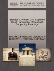 Image for Brandes V. Pitcairn U.S. Supreme Court Transcript of Record with Supporting Pleadings