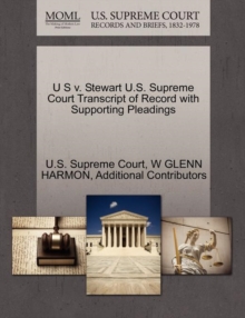 Image for U S V. Stewart U.S. Supreme Court Transcript of Record with Supporting Pleadings