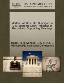 Image for Morton Salt Co V. G S Suppiger Co U.S. Supreme Court Transcript of Record with Supporting Pleadings