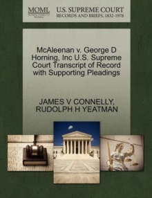 Image for McAleenan V. George D Horning, Inc U.S. Supreme Court Transcript of Record with Supporting Pleadings