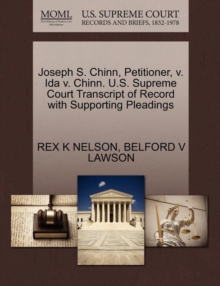 Image for Joseph S. Chinn, Petitioner, V. Ida V. Chinn. U.S. Supreme Court Transcript of Record with Supporting Pleadings
