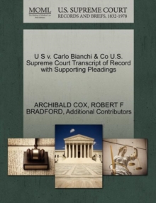 Image for U S V. Carlo Bianchi & Co U.S. Supreme Court Transcript of Record with Supporting Pleadings