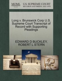 Image for Long V. Brunswick Corp U.S. Supreme Court Transcript of Record with Supporting Pleadings