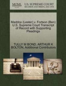 Image for Maddox (Lester) V. Fortson (Ben) U.S. Supreme Court Transcript of Record with Supporting Pleadings