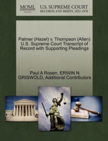Image for Palmer (Hazel) V. Thompson (Allen) U.S. Supreme Court Transcript of Record with Supporting Pleadings