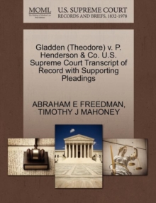 Image for Gladden (Theodore) V. P. Henderson & Co. U.S. Supreme Court Transcript of Record with Supporting Pleadings