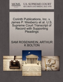 Image for Corinth Publications, Inc. V. James P. Wesberry Et Al. U.S. Supreme Court Transcript of Record with Supporting Pleadings