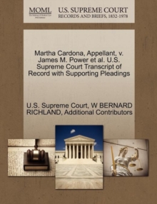 Image for Martha Cardona, Appellant, V. James M. Power et al. U.S. Supreme Court Transcript of Record with Supporting Pleadings