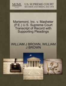 Image for Mariemont, Inc. V. Masheter (P.E.) U.S. Supreme Court Transcript of Record with Supporting Pleadings