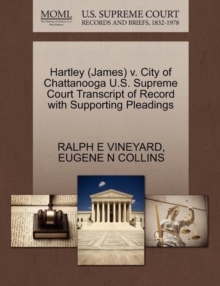 Image for Hartley (James) V. City of Chattanooga U.S. Supreme Court Transcript of Record with Supporting Pleadings