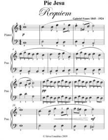 Image for Pie Jesu Requiem Easy Piano Sheet Music