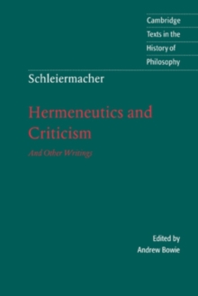 Image for Hermeneutics and criticism