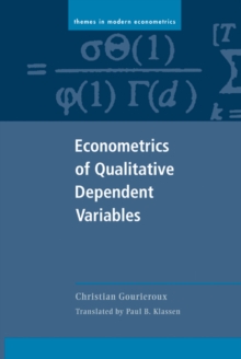 Image for Econometrics of qualitative dependent variables