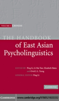 Image for Handbook of East Asian psycholinguistics