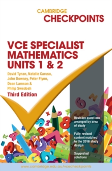 Image for Cambridge Checkpoints VCE Specialist Maths Units 1&2