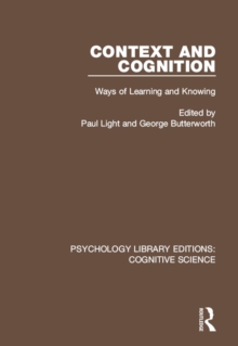 Image for Context and cognition: ways of learning and knowing