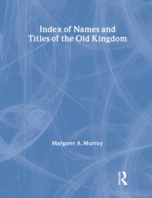 Image for Index of Names and Titles of the Old Kingdom