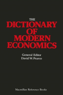 Image for Dictionary of Modern Economics