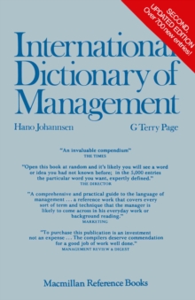 Image for International Dictionary of Management