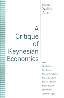 Image for A Critique of Keynesian economics