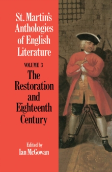 Image for St. Martin's Anthologies of English Literature: Volume 3, Restoration and Eighteenth Century (1160-1798)