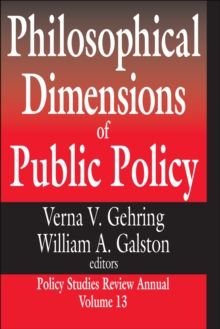 Image for Philosophical dimensions of public policy