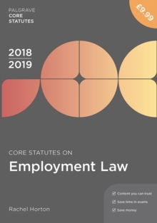 Image for Core statutes on employment law 2018-19