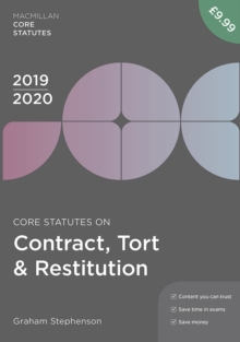 Image for Core Statutes on Contract, Tort & Restitution 2019-20