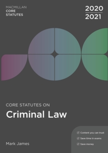 Image for Core Statutes on Criminal Law 2020-21