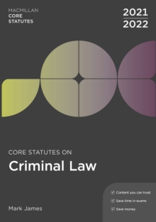 Image for Core Statutes on Criminal Law 2021-22