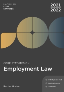 Image for Core Statutes on Employment Law 2021-22
