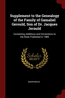 Image for SUPPLEMENT TO THE GENEALOGY OF THE FAMIL