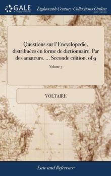Image for QUESTIONS SUR L'ENCYCLOPEDIE, DISTRIBU E
