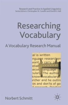 Image for Researching vocabulary  : a vocabulary research manual