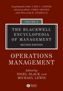 Image for The Blackwell Encyclopedia of Management, Operations Management