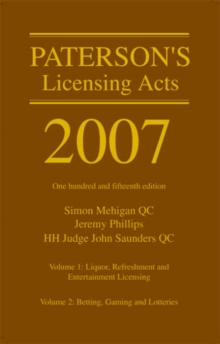 Image for Paterson's Licensing Acts 2007