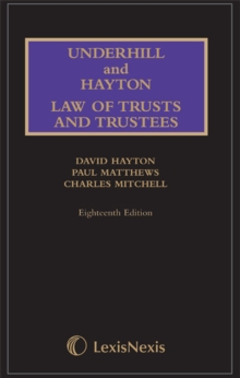 Image for Underhill and Hayton Law of Trusts and Trustees