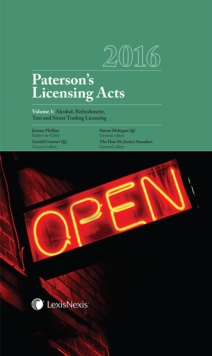 Image for Paterson's licensing acts 2016