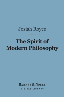 Image for Spirit of Modern Philosophy (Barnes & Noble Digital Library)