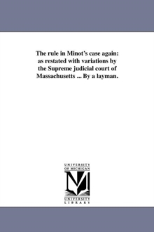 Image for The rule in Minot's case again