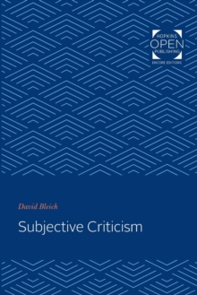 Image for Subjective Criticism