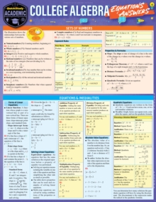 Image for College Algebra Equations & Answers: a QuickStudy Laminated Reference Guide