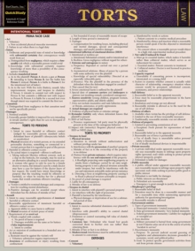 Image for Torts: QuickStudy Laminated Reference Guide