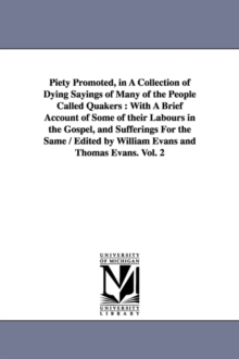 Image for Piety Promoted, in A Collection of Dying Sayings of Many of the People Called Quakers