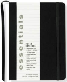 Essentials Small Black Ruled Notebook