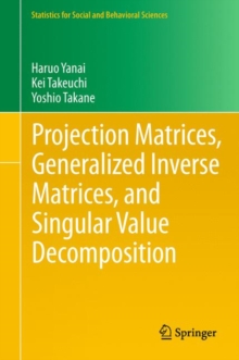 Image for Projection matrices, generalized inverse matrices, and singular value decomposition