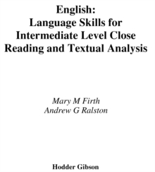 Image for English language skills for intermediate level: close reading and textual analysis