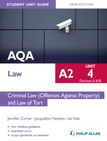 Image for AQA A2 law.: (Criminal law (offences against property) and law of tort)