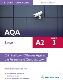 Image for AQA A2 lawUnit 3,: Criminal law (offences against the person) and contract law